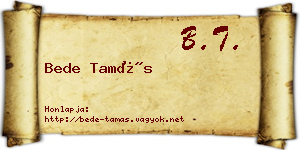 Bede Tamás névjegykártya
